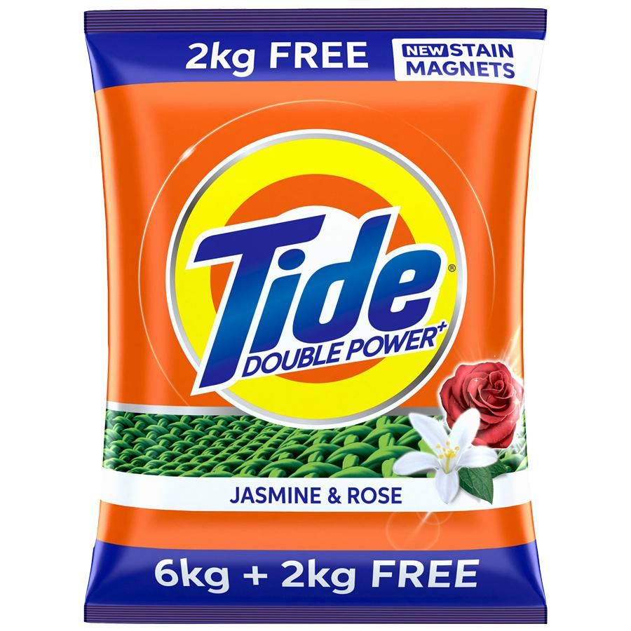 Tide Plus Double Power (Jasmine & Rose) Detergant  6kg + 2kg